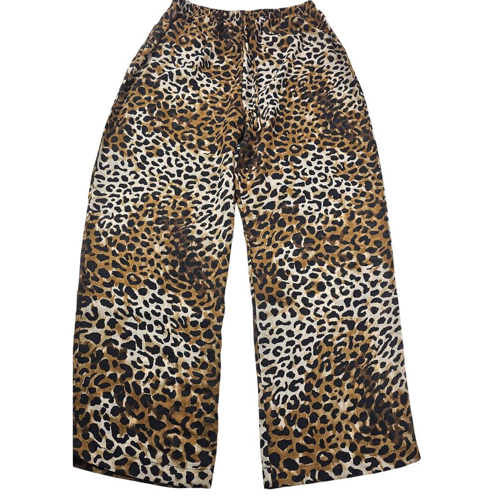 Sz M semi sheer leapord wide leg pull on pants beach lightweight No Boundaries - Picture 2 of 9